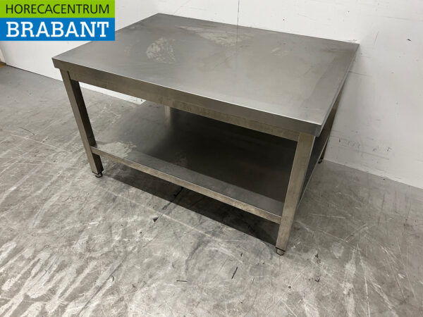 Table de travail en acier inoxydable avec étagère inférieure 100 x 70 x 61 cm Horeca – Image 2