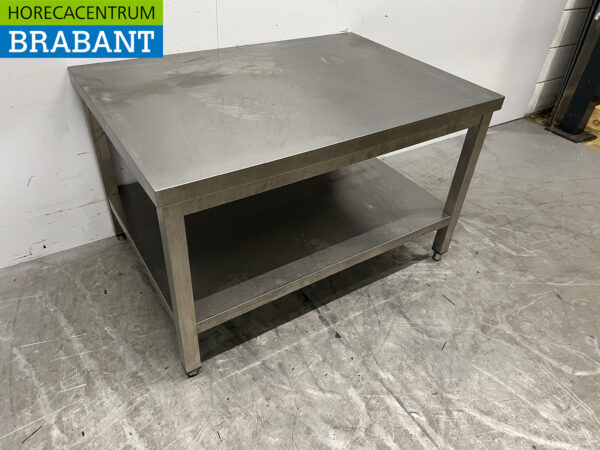 Table de travail en acier inoxydable avec étagère inférieure 100 x 70 x 61 cm Horeca – Image 3