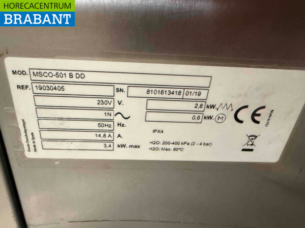 Lave-vaisselle Mastro en acier inoxydable avec pompe de vidange 230V Horeca – Image 6