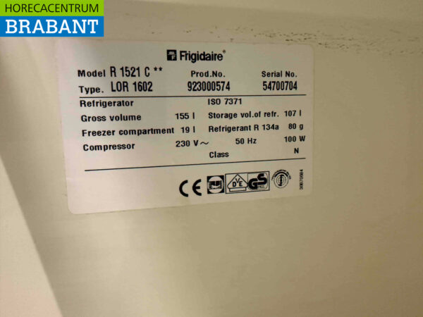 Frigidaire réfrigérateur congélateur 155 litres 230V Horeca – Image 5