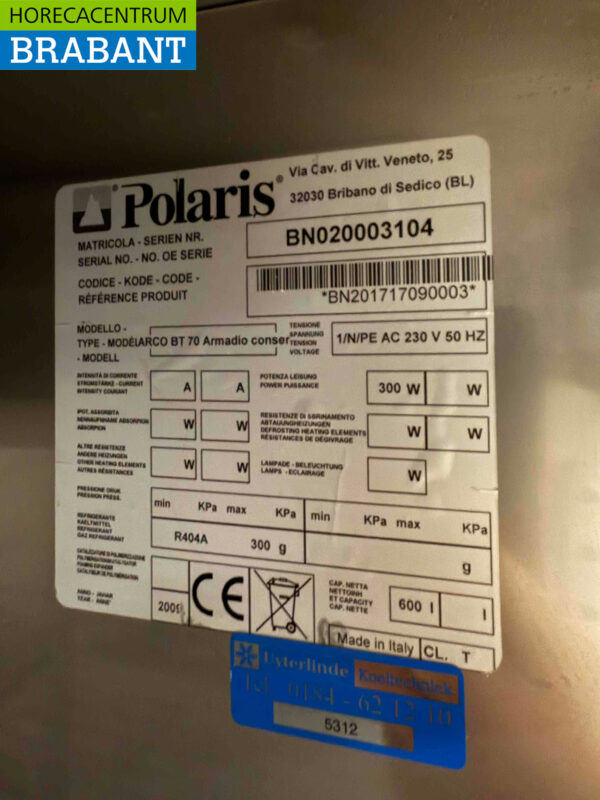 Congélateur Polaris en acier inoxydable 600 litres 230V Horeca – Image 5