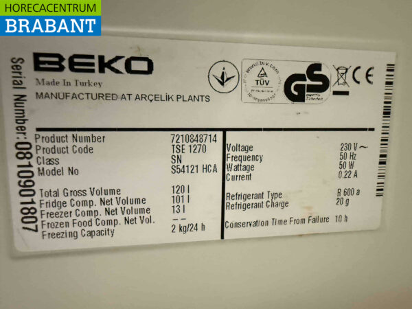 Beko réfrigérateur congélateur 155 litres 230V Horeca – Image 5
