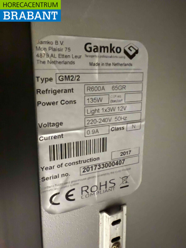 Gamko Baroeling Refroidisseur de bouteilles 1 porte 60,5 cm 230V Horeca – Image 5