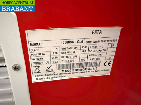 Esta Wheeled Freezer Congélateur de magasin 261 litres 230V Horeca – Image 6