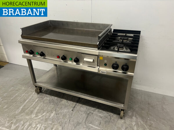 Ligne de cuisson en acier inoxydable plancha mobile Adieu et cuisinière 2 feux 400V/230V/Gaz Horeca – Image 3
