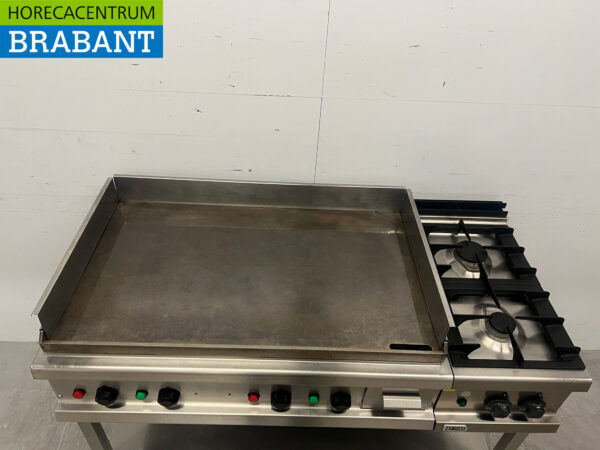 Ligne de cuisson en acier inoxydable plancha mobile Adieu et cuisinière 2 feux 400V/230V/Gaz Horeca – Image 5