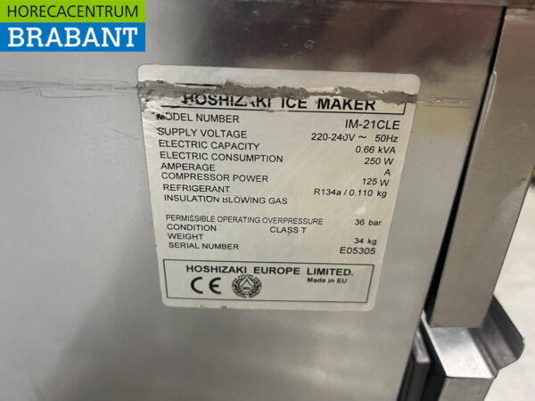 Hoshizaki IM-21CLE en acier inoxydable avec trémie de 11,5 kg Produit 22 kg par jour 230V Horeca – Image 5