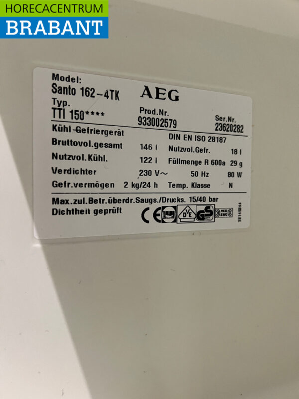 AEG Réfrigérateur de table avec congélateur 146 litres 230V Horeca – Image 5