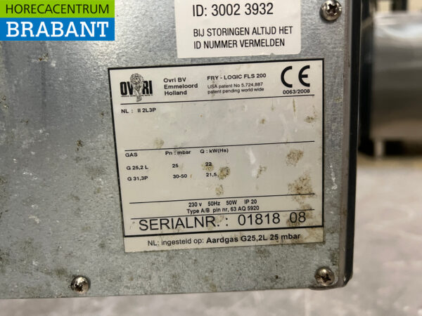 Friteuse en acier inoxydable Frylogic FLS 200 25 litres GAZ + 230V Horeca – Image 7