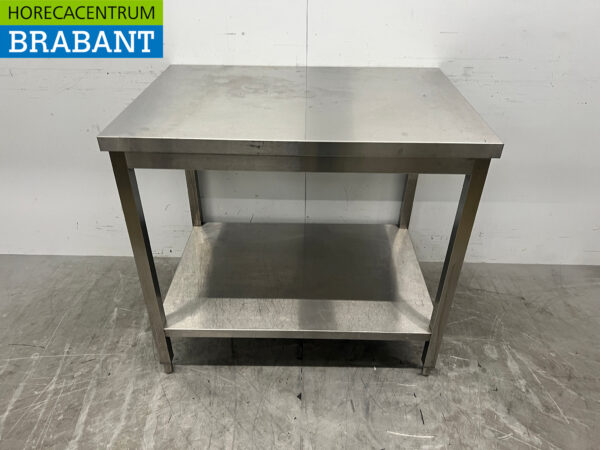 Table de travail en acier inoxydable avec étagère 100 x 70 x 92 cm Restauration