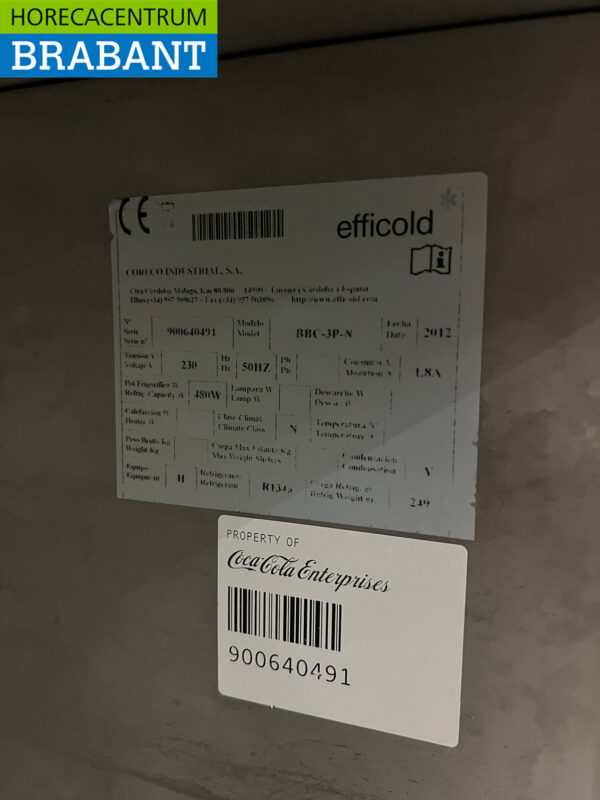 Acier inoxydable Efficold Bar Cooler 3 portes battantes 201.5 cm 230V Horeca – Image 5