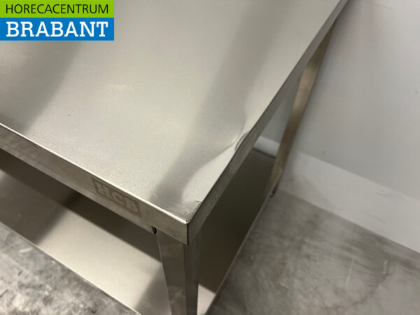 Table de travail en acier inoxydable avec étagère inférieure 200 x 70 x 84,5 cm Restauration – Image 4