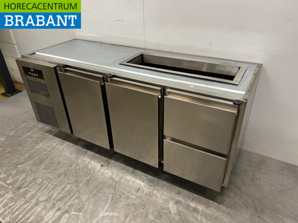 Établi réfrigéré Sagi en acier inoxydable 2 portes et 2 tiroirs 185 cm 230v Horeca – Image 2