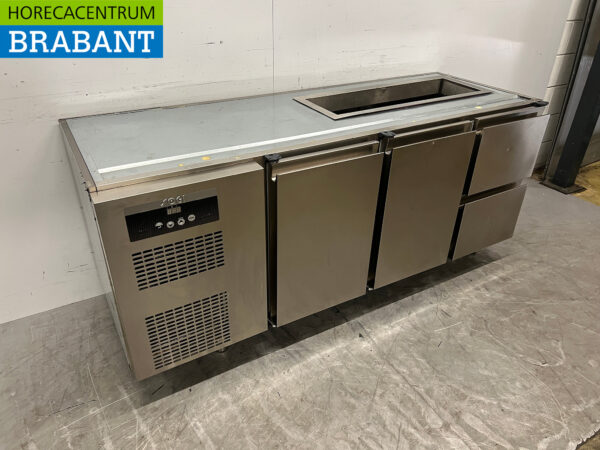 Établi réfrigéré Sagi en acier inoxydable 2 portes et 2 tiroirs 185 cm 230v Horeca – Image 3