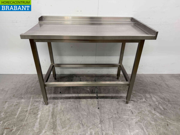 Acier inoxydable Table d'égouttage T.B.V. Lave-vaisselle coulissant 125,5 cm Horeca