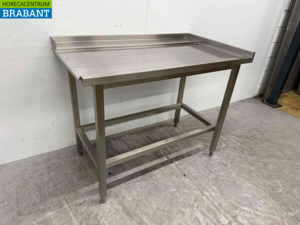 Acier inoxydable Table d'égouttage T.B.V. Lave-vaisselle coulissant 125,5 cm Horeca – Image 2