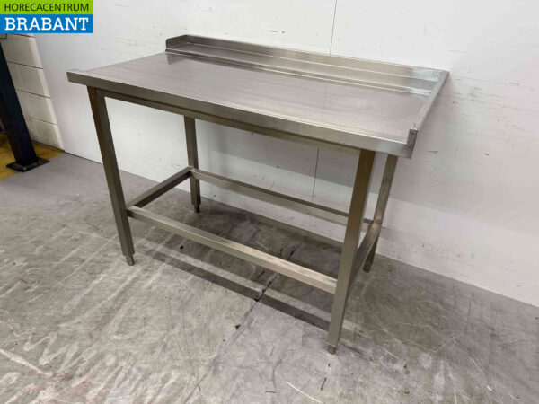 Acier inoxydable Table d'égouttage T.B.V. Lave-vaisselle coulissant 125,5 cm Horeca – Image 3