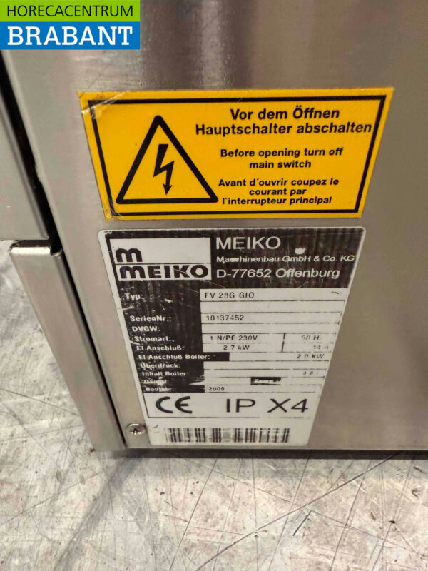 Acier inoxydable Meiko FV28 GIO Lave-verre Lave-verre avec pompe de vidange et osmose 230V Horeca – Image 5