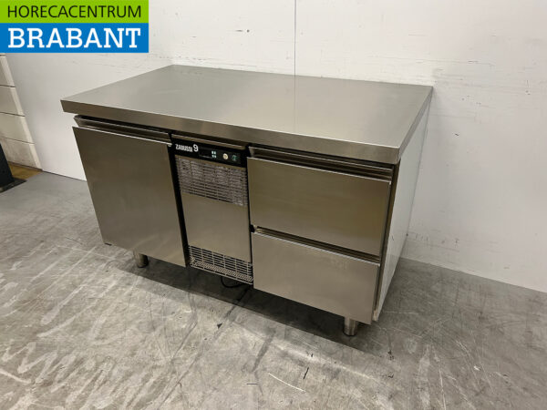 Établi réfrigéré Zanussi en acier inoxydable 1 porte et 2 tiroirs 127,5 cm 230V Horeca – Image 2