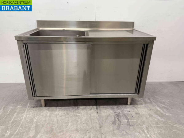 HCB Évier en acier inoxydable Évier 2 portes coulissantes Premium-line 140 cm Horeca (kopie)
