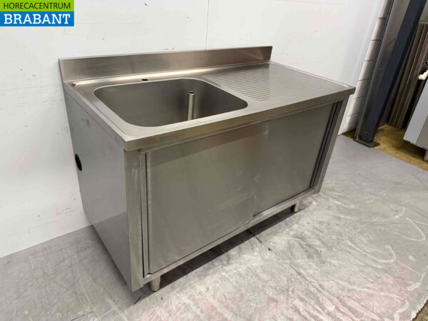 HCB Évier en acier inoxydable Évier 2 portes coulissantes Premium-line 140 cm Horeca (kopie) – Image 2