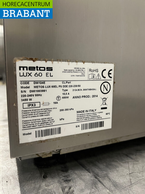 Lave-vaisselle Dihr en acier inoxydable avec pompe de vidange 230V Horeca – Image 6