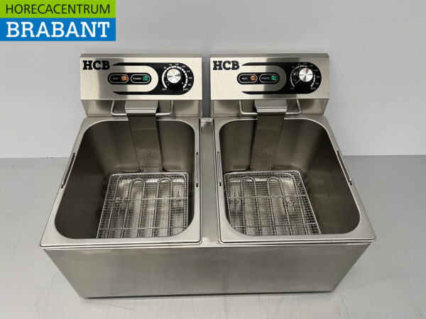 Acier inoxydable HCB Friteuse double 2 x 8 litres 230V Horeca – Image 6