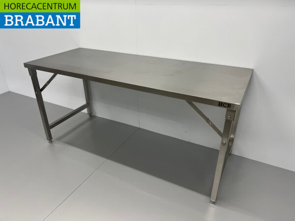 Table de travail pliante HCB en acier inoxydable 180 x 70 x 85 cm Restauration – Image 2