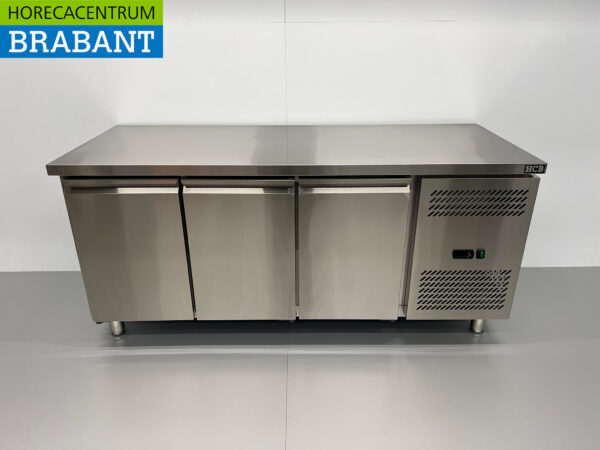 Acier inoxydable HCB Établi réfrigéré 3 portes 179,5 cm 230V Horeca