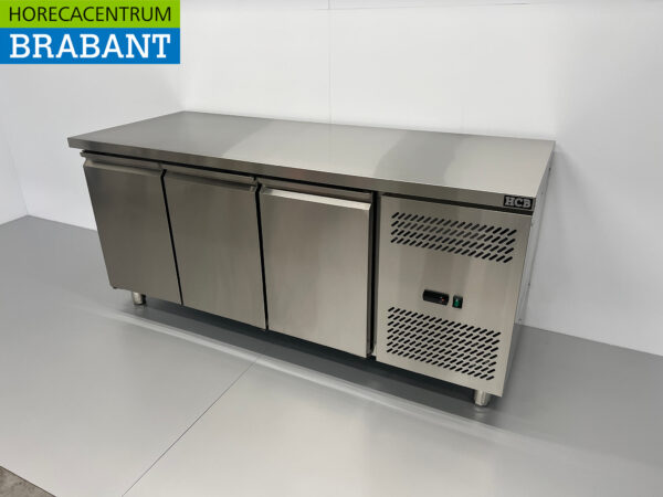Acier inoxydable HCB Établi réfrigéré 3 portes 179,5 cm 230V Horeca – Image 3