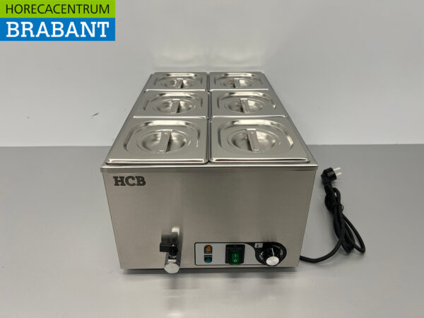 Bain marie en acier inoxydable 6 x 1/6 GN 230V Horeca