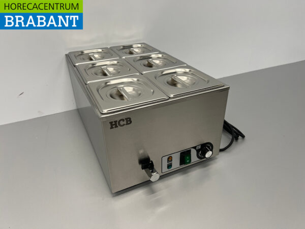 Bain marie en acier inoxydable 6 x 1/6 GN 230V Horeca – Image 2