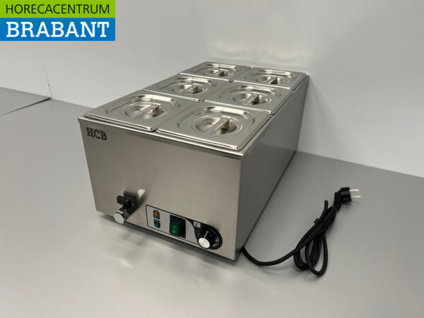 Bain marie en acier inoxydable 6 x 1/6 GN 230V Horeca – Image 3