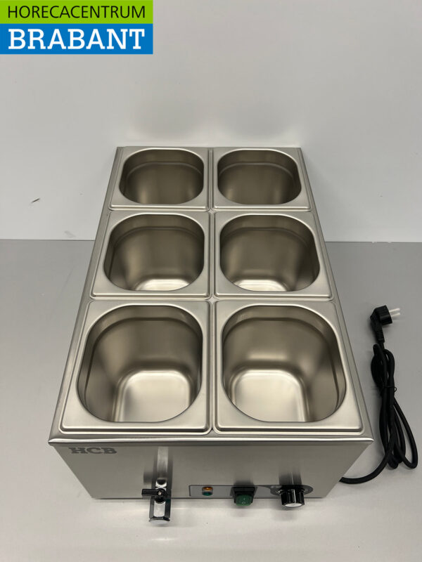 Bain marie en acier inoxydable 6 x 1/6 GN 230V Horeca – Image 5
