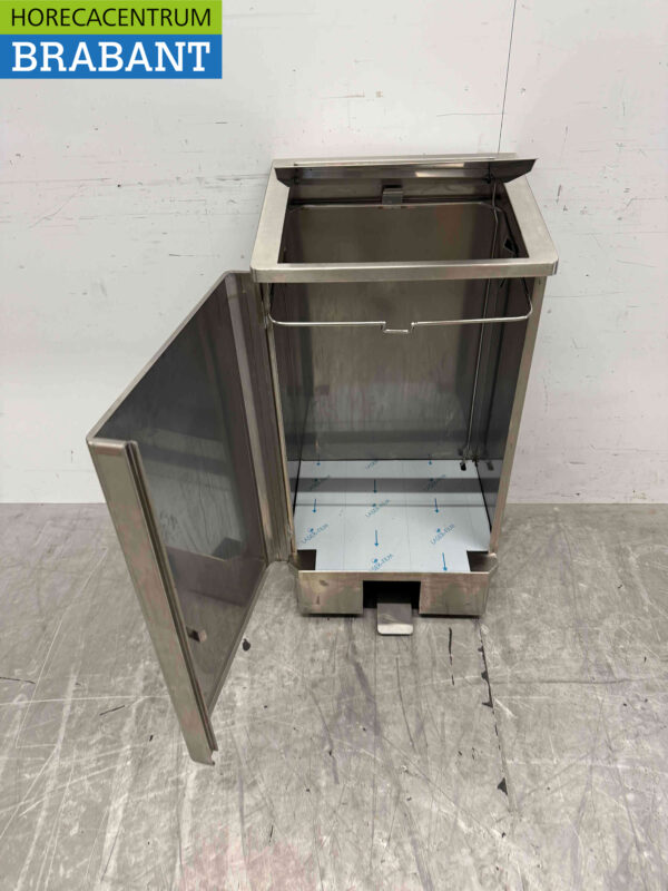 Porte-sac à déchets Josto en acier inoxydable Poubelle avec commande au pied 120 litres Restauration (kopie) – Image 5
