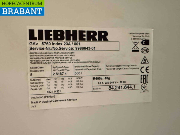 Réfrigérateur Liebherr inox 586 litres 230V Horeca – Image 5