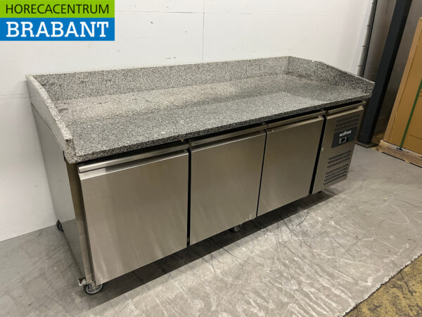 Établi à pizza Saro en acier inoxydable Table à pizza 3 portes 202 cm 230V Horeca (kopie) – Image 3