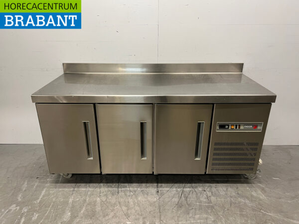 Établi réfrigéré mobile Fagor en acier inoxydable 3 portes 180 cm 230V Horeca
