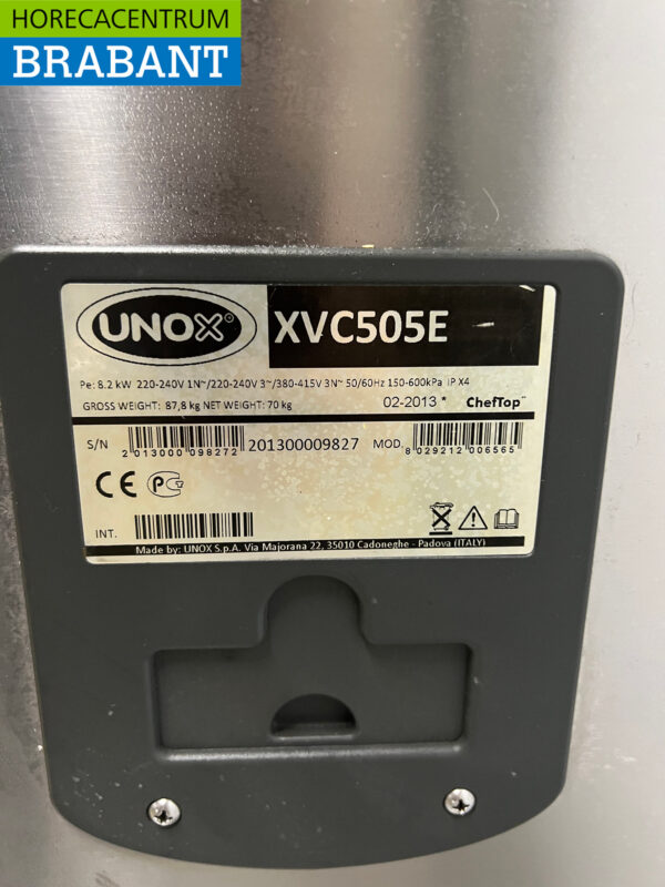 Acier inoxydable Unox XVC505E Vapeur Combisteamer 7 x 1/1 GN 400V Horeca – Image 7