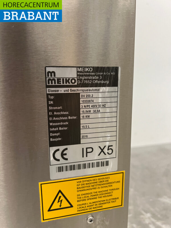 Lave-vaisselle double coulissant Meiko DV200.2 en acier inoxydable 400V Restauration – Image 7