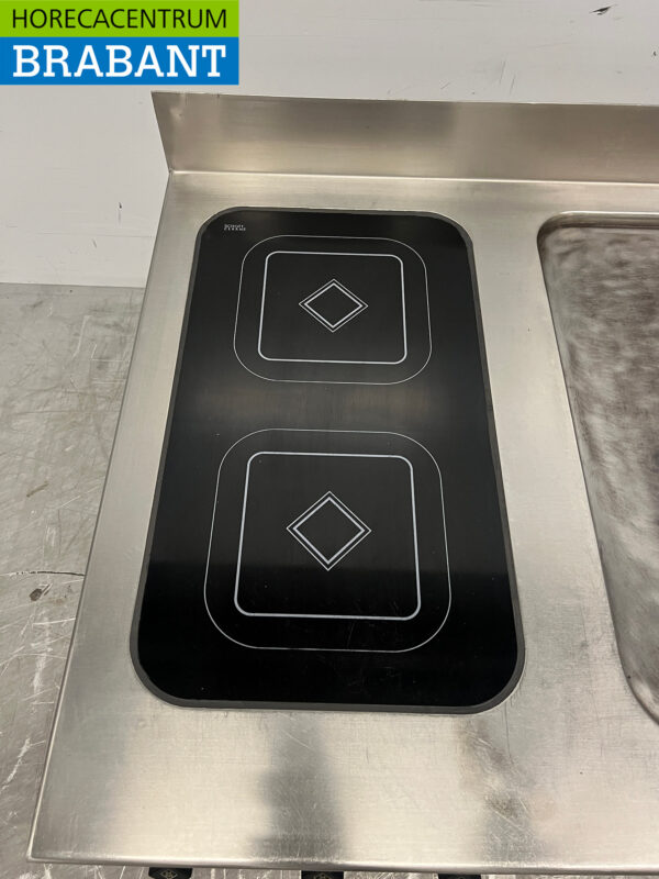 Acier inoxydable MKN Ligne de cuisson Cuisinière électrique avec plaque et friteuse 170 cm 400V Horeca – Image 4