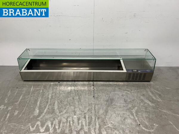 Vitrine Top-up Rubbens en acier inoxydable Vitrine Top-up réfrigérée saladière 9 x 1/3 GN 200 cm Horeca