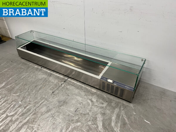 Vitrine Top-up Rubbens en acier inoxydable Vitrine Top-up réfrigérée saladière 9 x 1/3 GN 200 cm Horeca – Image 2