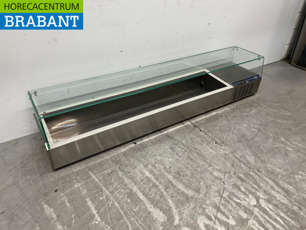 Vitrine Top-up Rubbens en acier inoxydable Vitrine Top-up réfrigérée saladière 9 x 1/3 GN 200 cm Horeca – Image 3