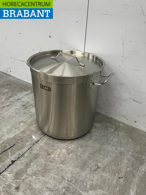 Acier inoxydable HCB Poêle à soupe Poêle de cuisson Induction 30,5 x 31,5 cm 21 litres Horeca – Image 2
