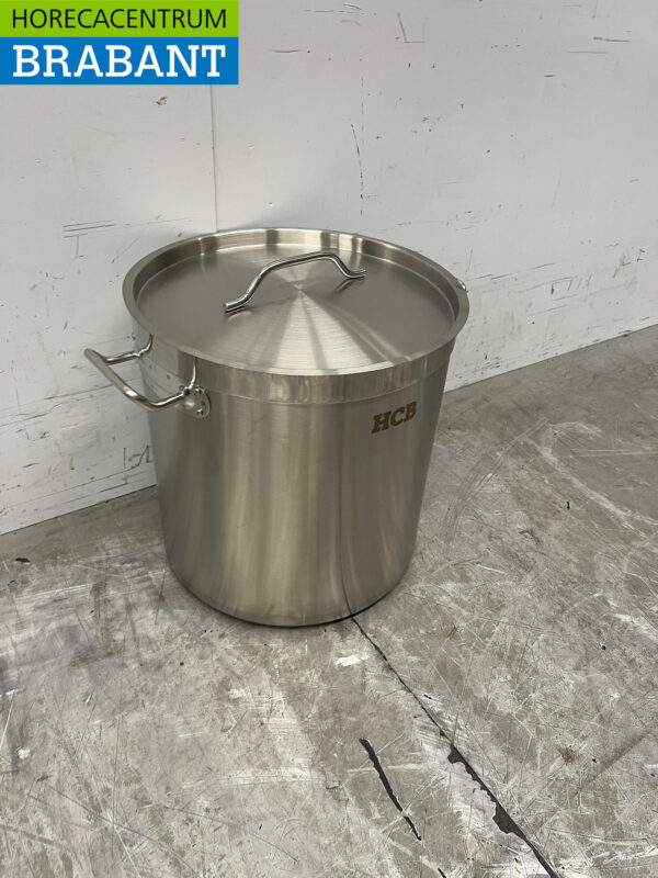 Acier inoxydable HCB Poêle à soupe Poêle de cuisson Induction 30,5 x 31,5 cm 21 litres Horeca – Image 3