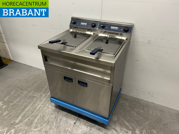 Friteuse double en acier inoxydable 2 x 12 litres 400V Horeca – Image 2
