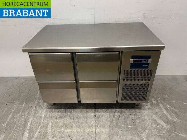 Établi réfrigéré Friulinox en acier inoxydable 4 tiroirs 119 cm 230V Horeca