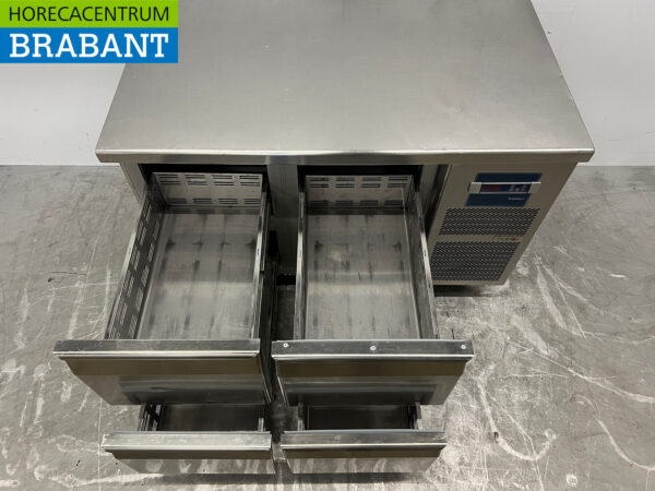 Établi réfrigéré Friulinox en acier inoxydable 4 tiroirs 119 cm 230V Horeca – Image 4