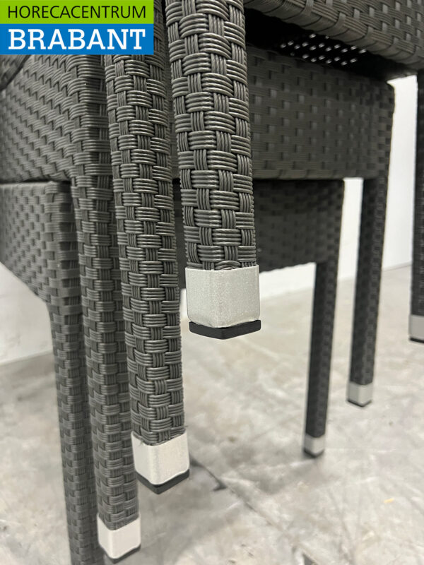 Chaises Bolero en polyrotan anthracite (4 pièces) Restauration empilable – Image 6